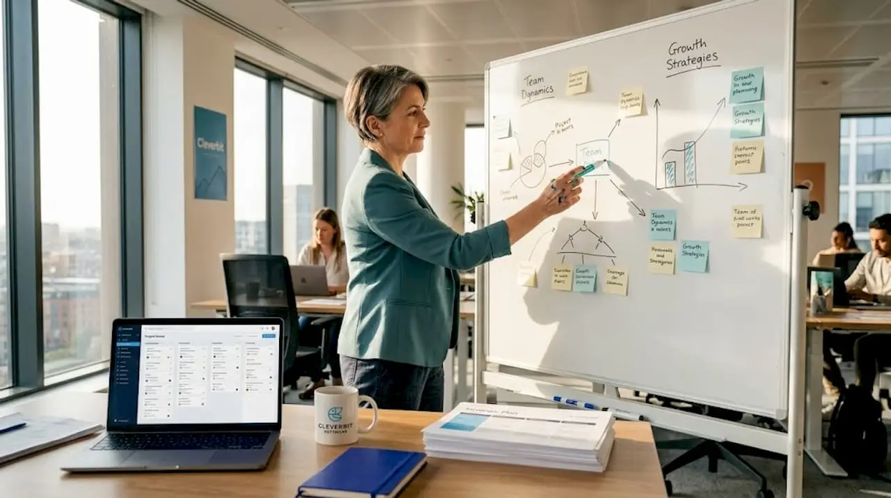 Software leader reviewing agile scaling framework
